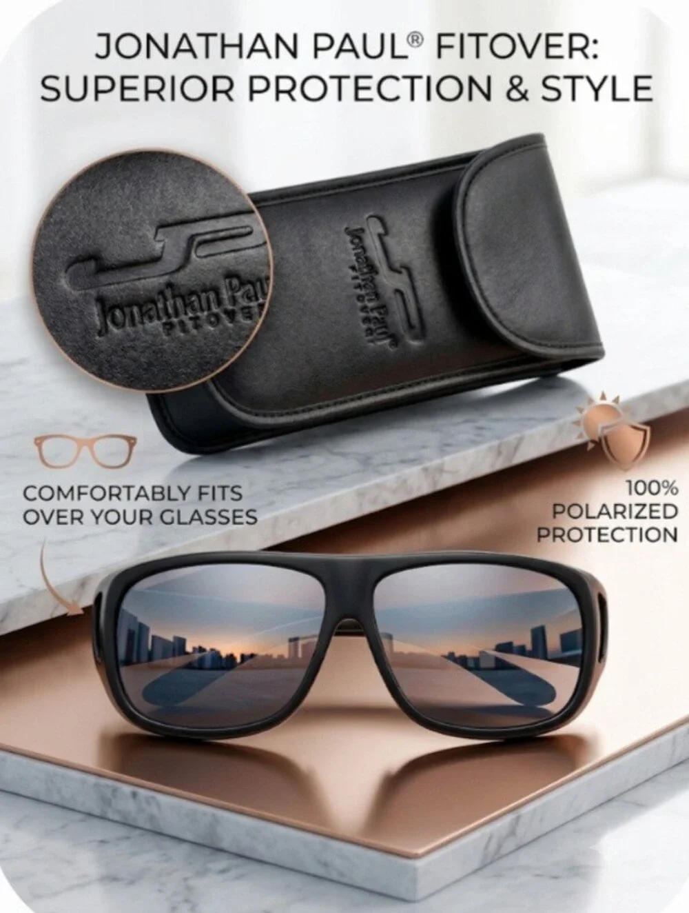 Jonathan Paul Fitovers Polarized Sunglasses with Case